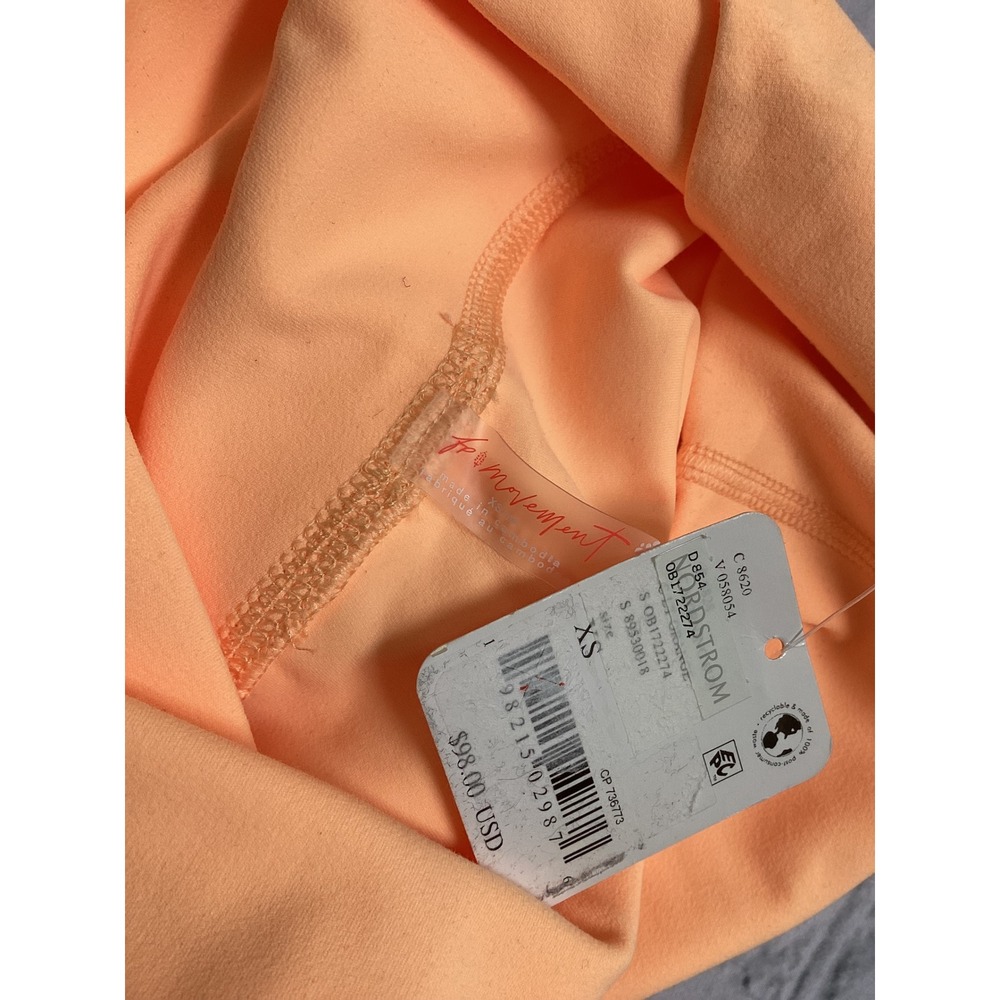 Free People FP Movement Good Karma High Rise Leggings Orange Apricot XS NWT - Picture 3 of 5